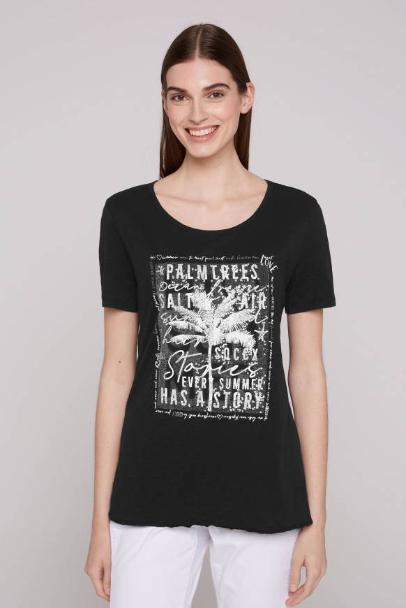 Soccx T-Shirt mit Pailletten-Artwork black