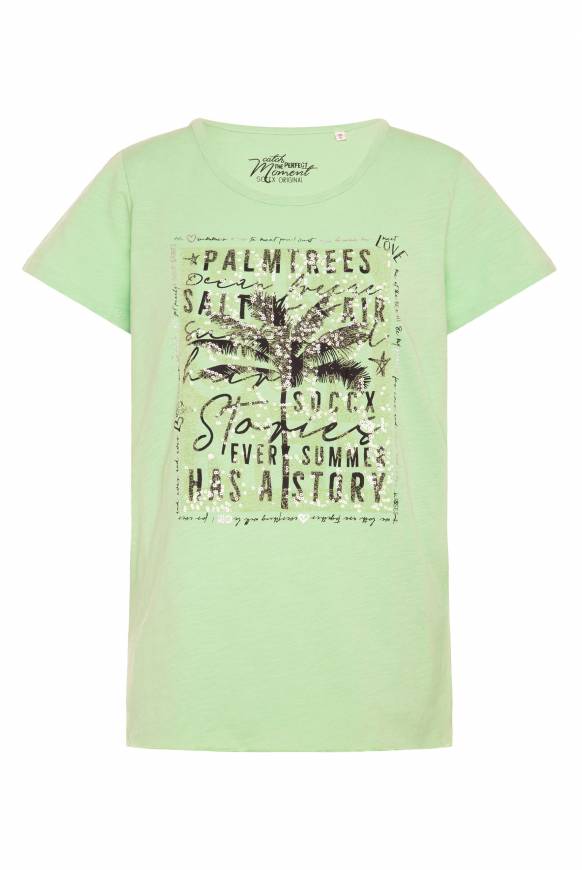 Soccx T-Shirt Mit Pailletten-Artwork Light Green