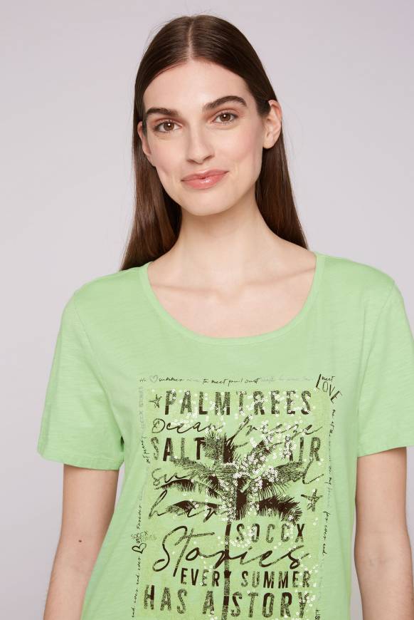Soccx T-Shirt Mit Pailletten-Artwork Light Green