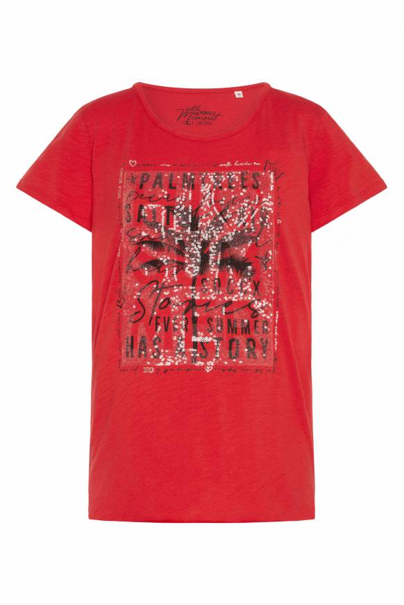 Soccx T-Shirt Mit Pailletten-Artwork Red Orange