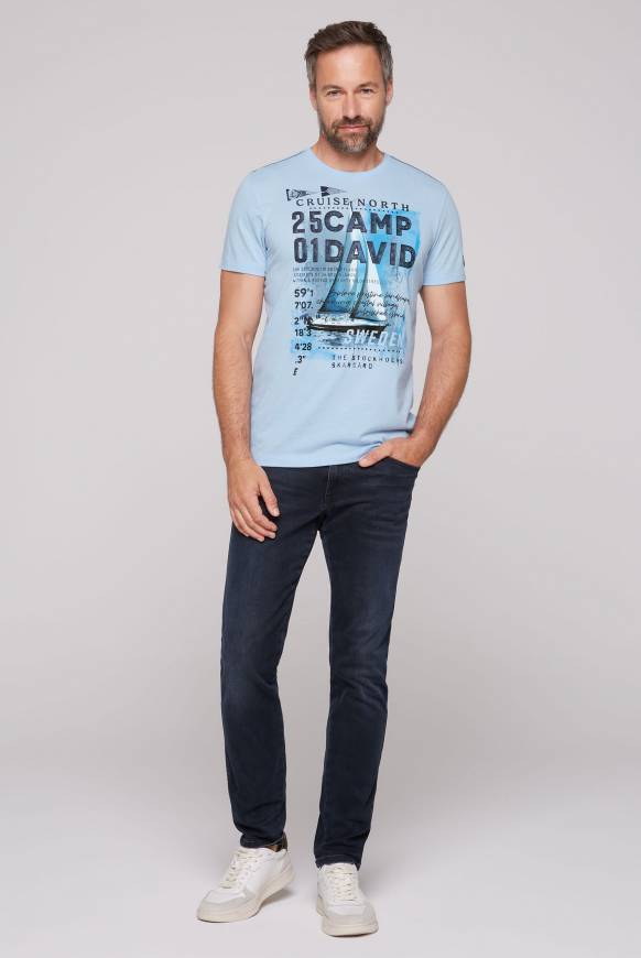 Soccx T-Shirt Mit Photoprint Summer Blue