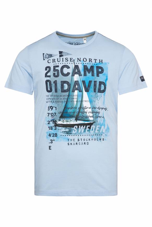 Soccx T-Shirt Mit Photoprint Summer Blue