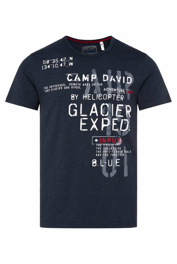 Soccx T-Shirt Mit Print Im Used Look Blue Navy