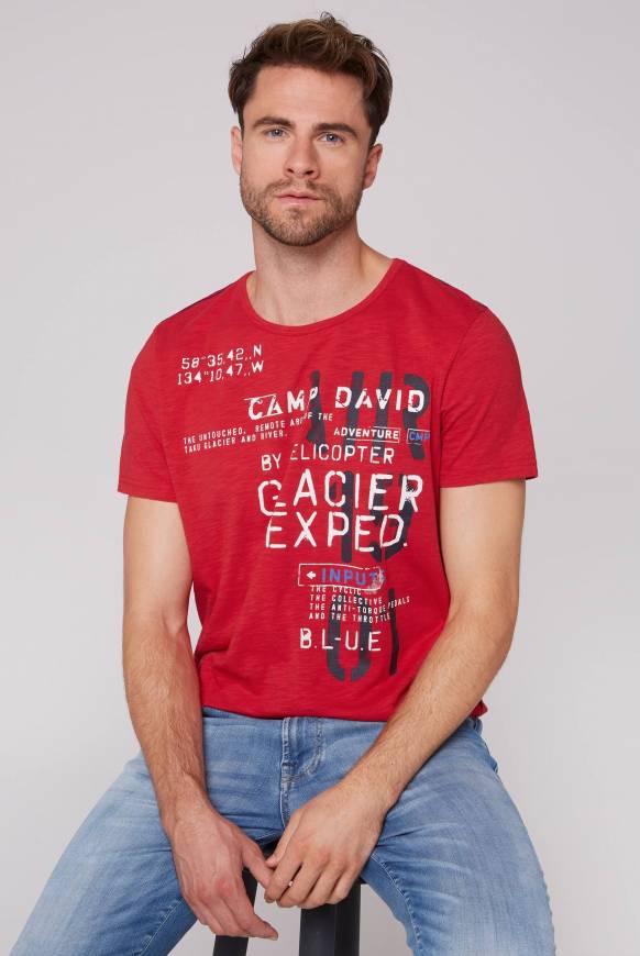 Soccx T-Shirt mit Print im Used Look flight red