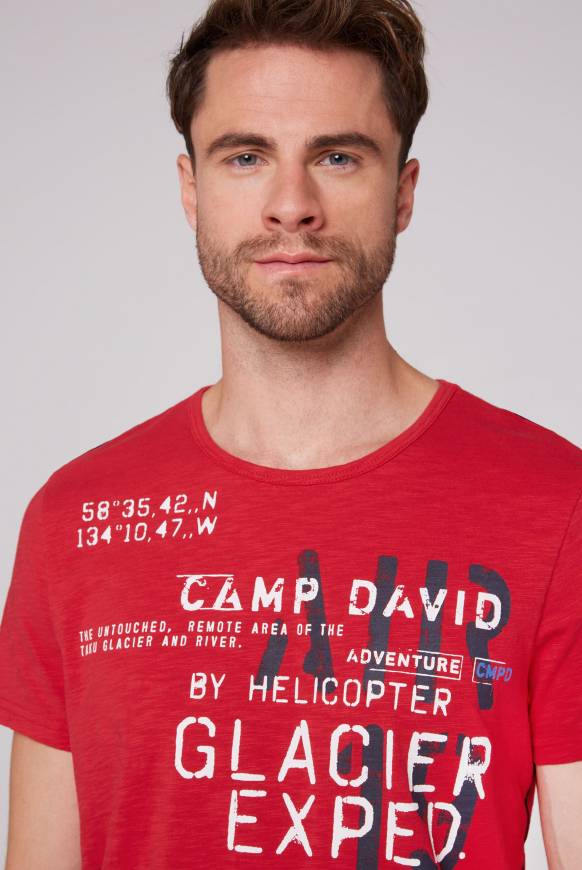 Soccx T-Shirt Mit Print Im Used Look Flight Red