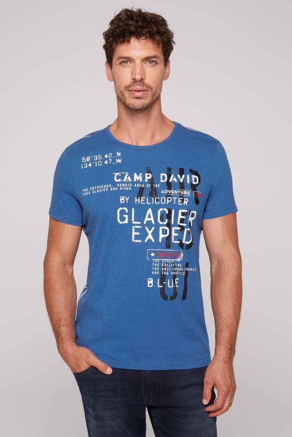 Soccx T-Shirt mit Print im Used Look strong blue