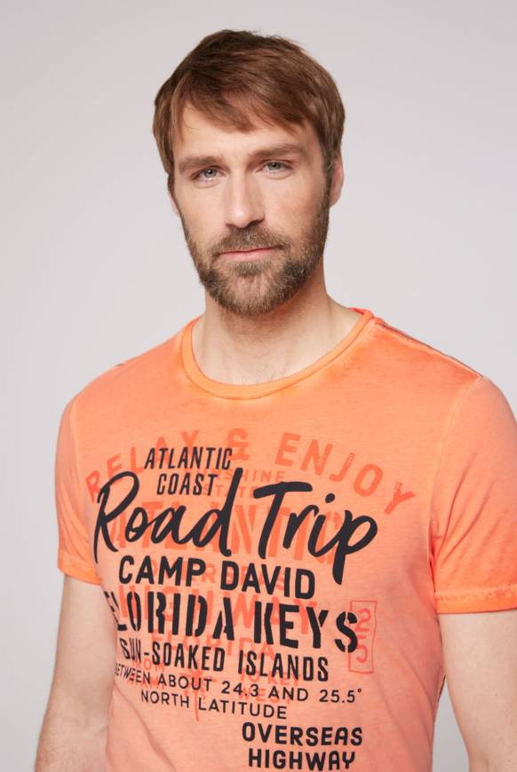 Soccx T-Shirt Mit Puff-Print Sunshine Orange S