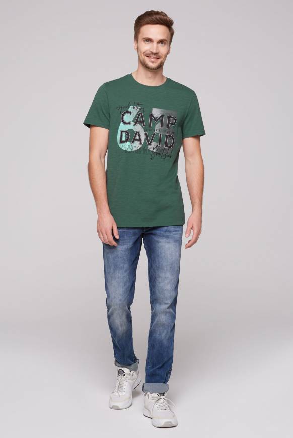 Soccx T-Shirt Mit Rubber Print Dark Green