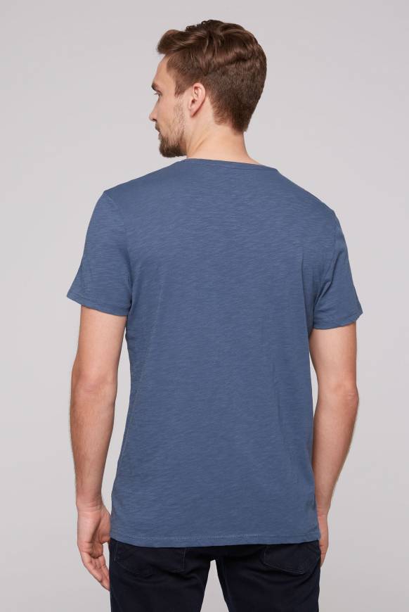 Soccx T-Shirt Mit V-Neck Und Print Blue Haze S