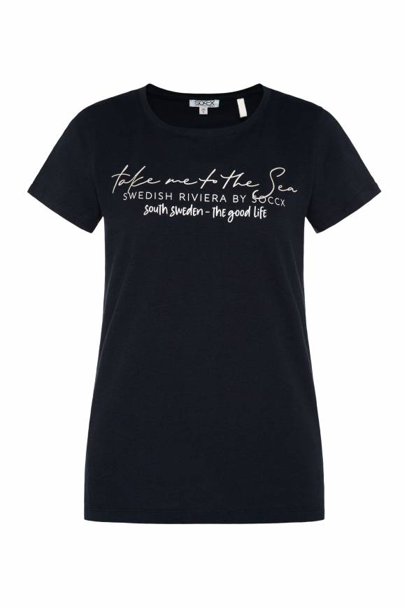 Soccx T-Shirt Mit Wording Print Black