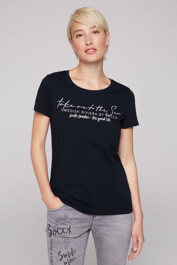 Soccx T-Shirt mit Wording Print black
