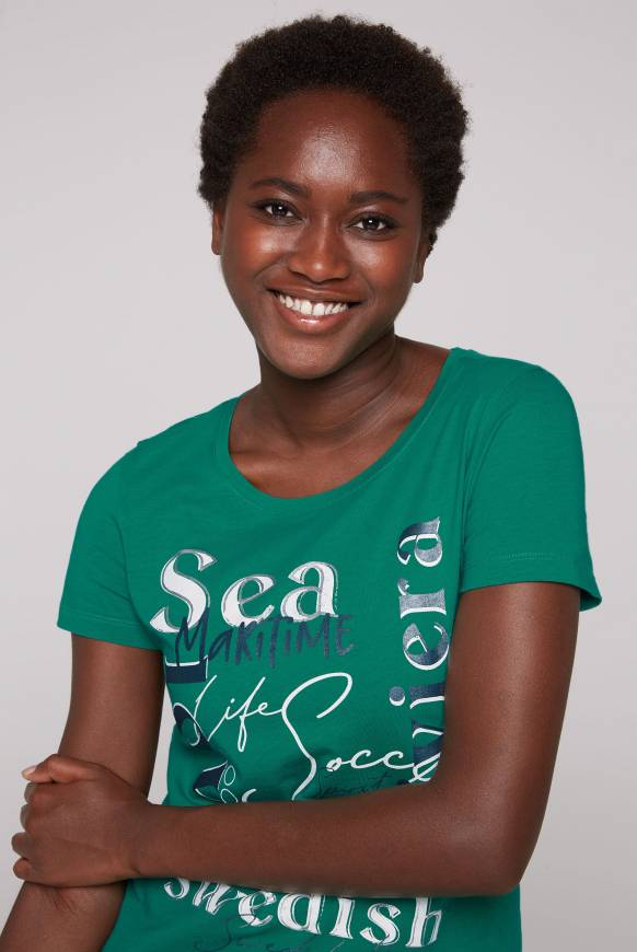 Soccx T-Shirt Mit Wording Print Bottle Green