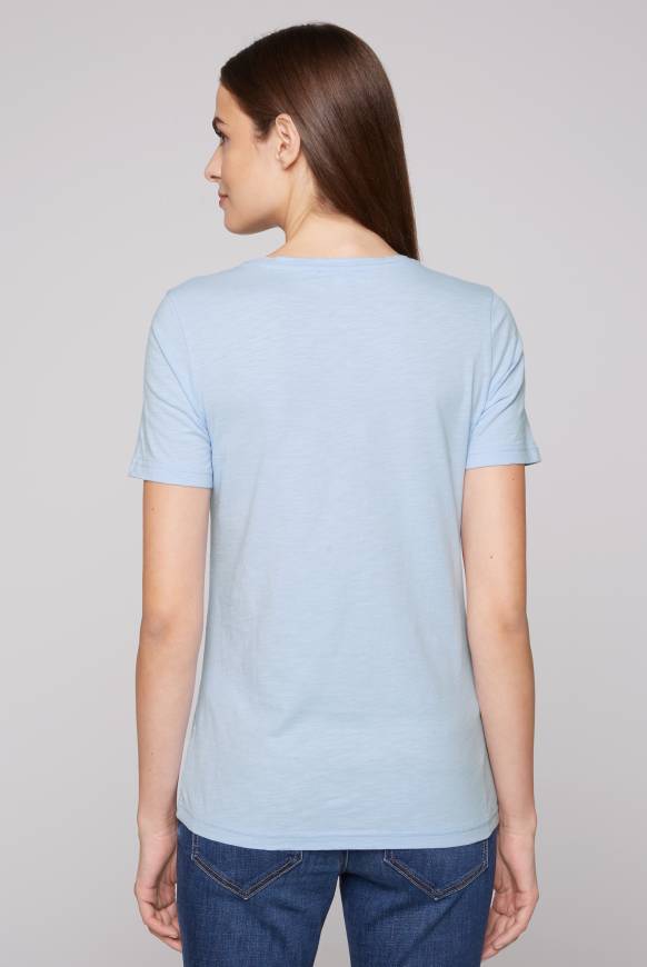 Soccx T-Shirt Mit Wording Print Cool Blue