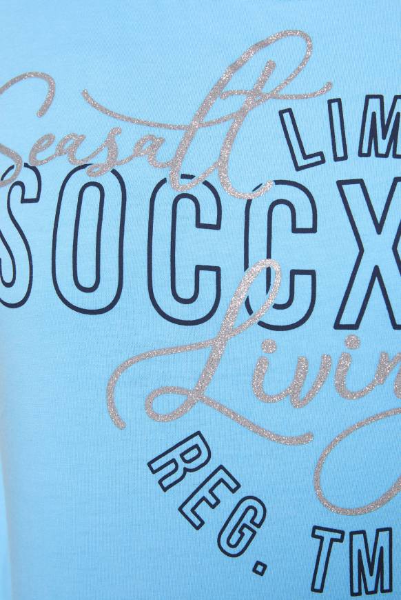 Soccx T-Shirt Rundhals Mit Logo Artwork Aqua M