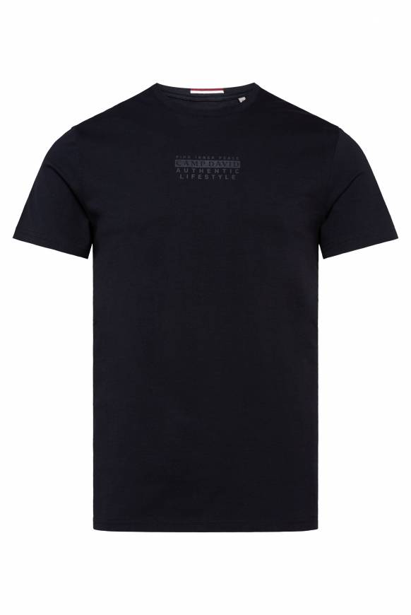 Soccx T-Shirt Rundhals Mit Logo Print Blue Navy