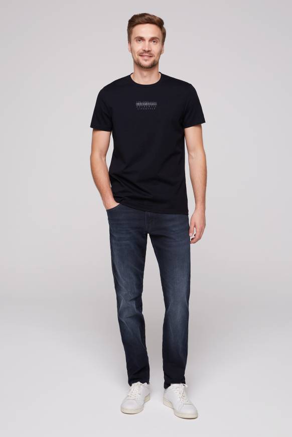 Soccx T-Shirt Rundhals Mit Logo Print Blue Navy