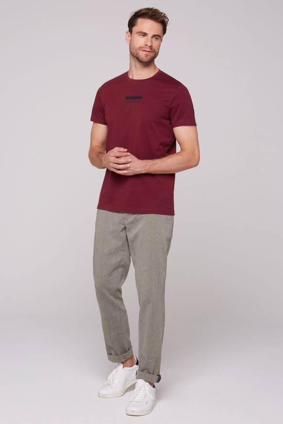 Soccx T-Shirt Rundhals Mit Logo Print Burgundy