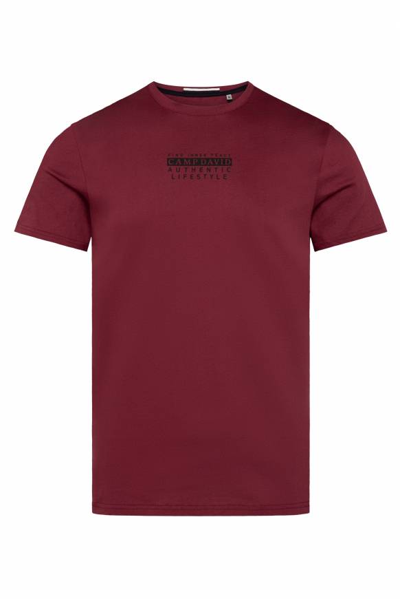 Soccx T-Shirt Rundhals Mit Logo Print Burgundy