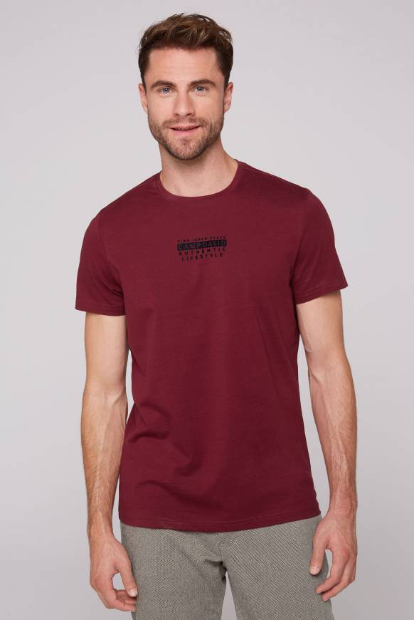 Soccx T-Shirt Rundhals mit Logo Print burgundy