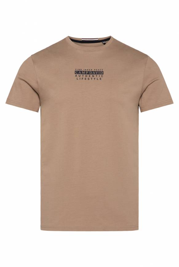 Soccx T-Shirt Rundhals Mit Logo Print Tan