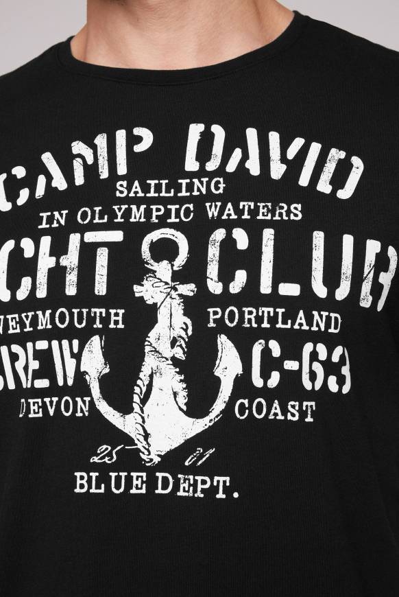 Soccx T-Shirt Rundhals Mit Used Print Black S