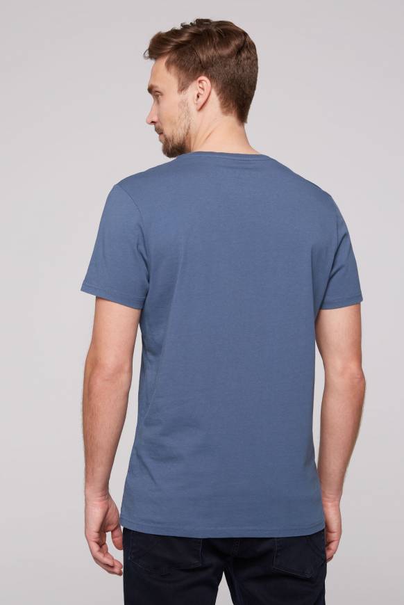 Soccx T-Shirt Rundhals Mit Used Print Blue Haze S