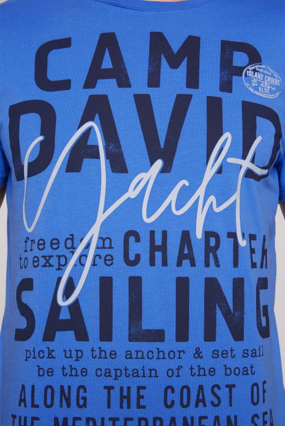 Soccx T-Shirt Rundhals Mit Yacht Print Deep Sky S