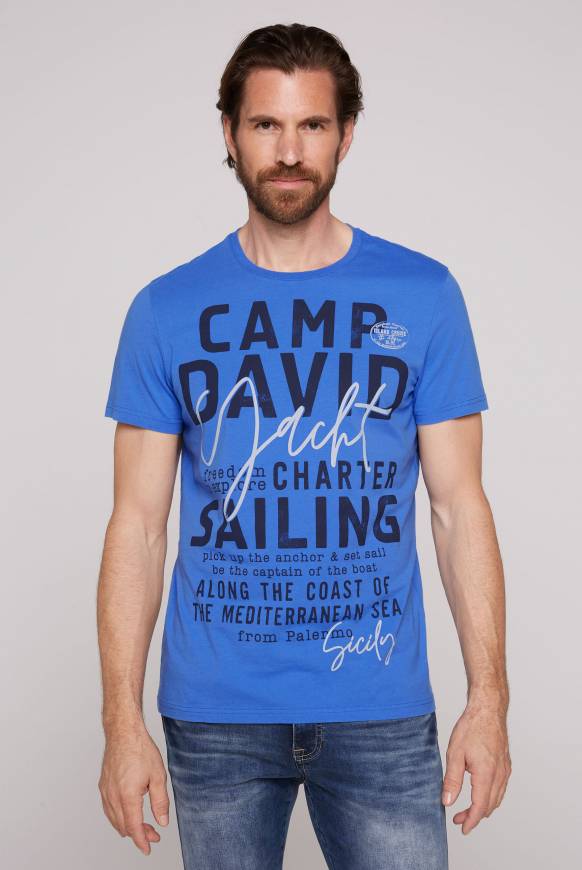 Soccx T-Shirt Rundhals mit Yacht Print deep sky S