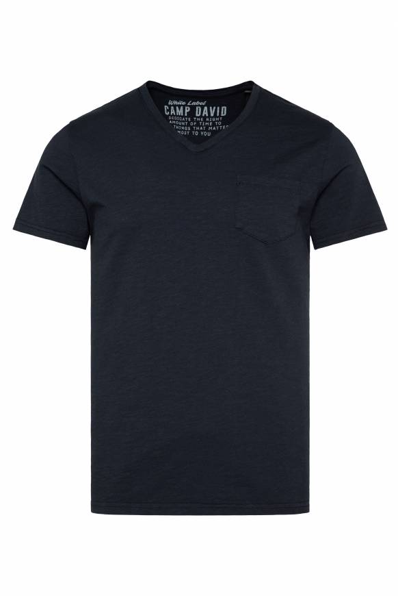 Soccx T-Shirt V-Neck Mit Brusttasche Blue Navy