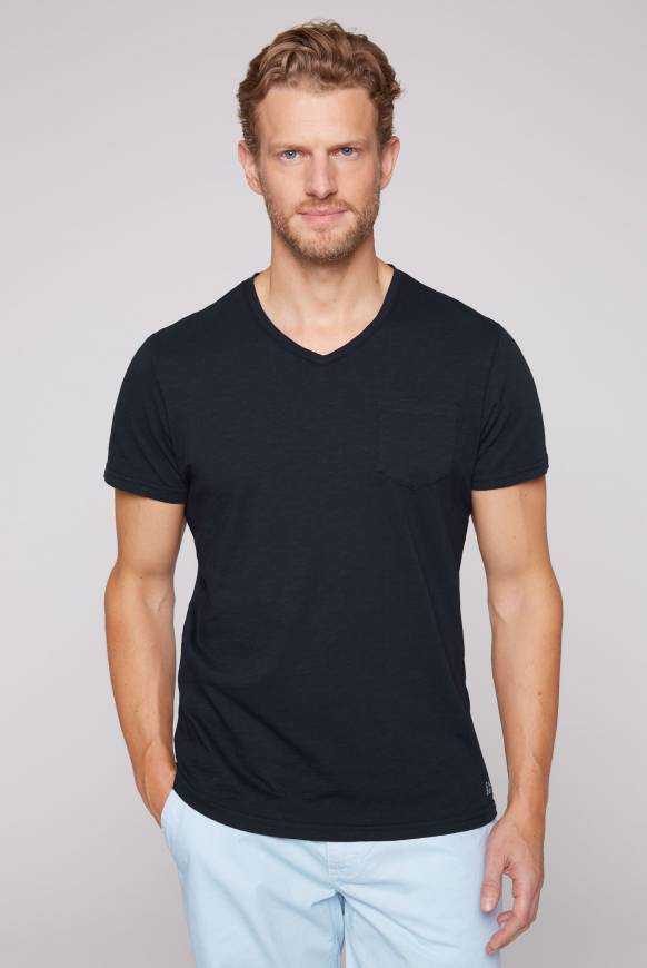 Soccx T-Shirt V-Neck mit Brusttasche blue navy