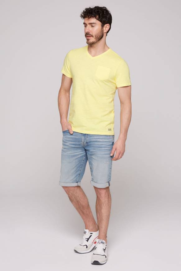 Soccx T-Shirt V-Neck Mit Brusttasche Sun