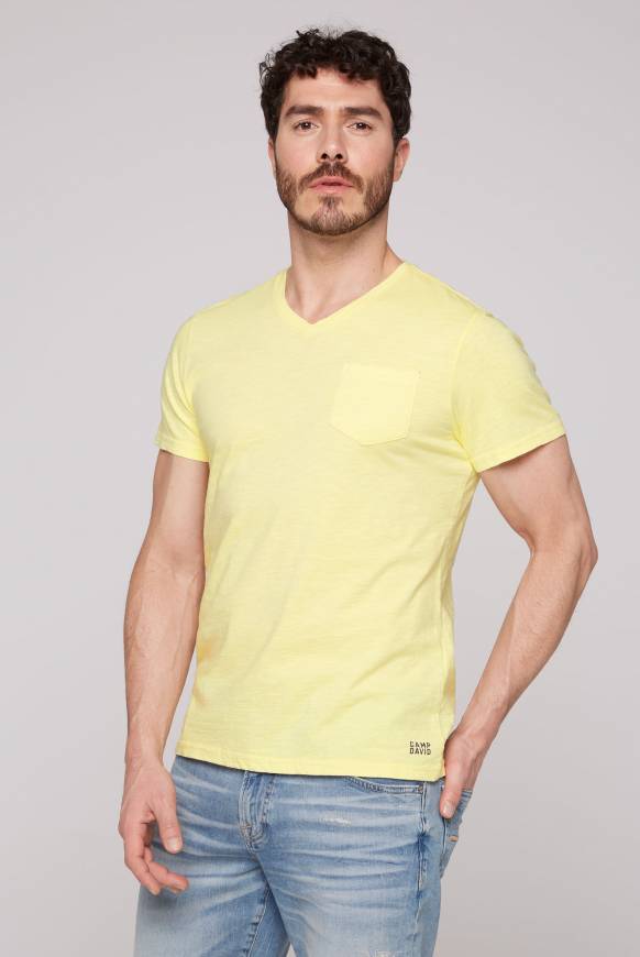 Soccx T-Shirt V-Neck mit Brusttasche sun
