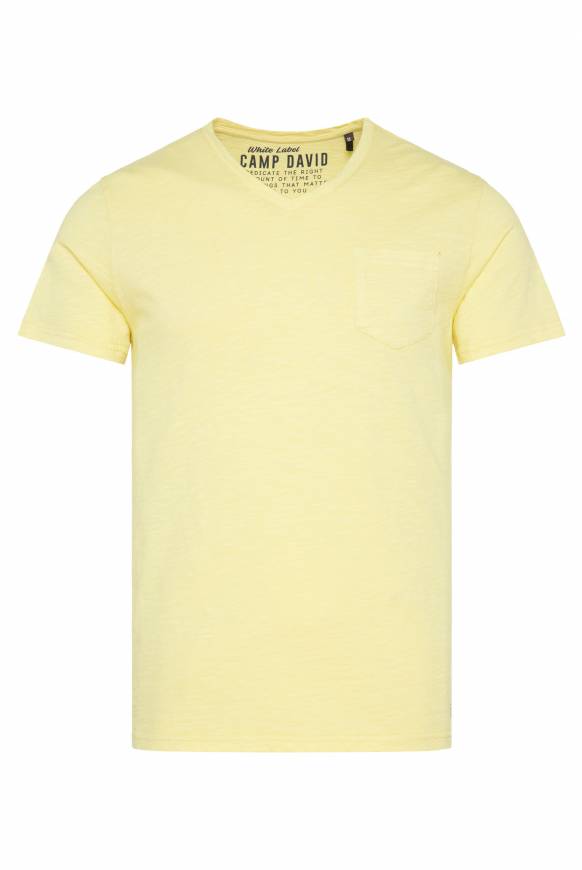 Soccx T-Shirt V-Neck Mit Brusttasche Sun