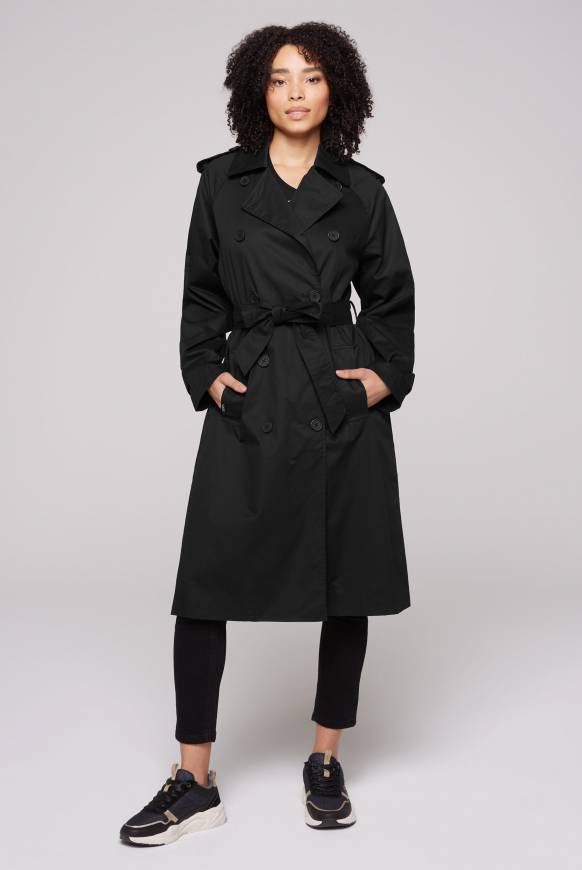 Soccx Trenchcoat Mit Bindegürtel Black