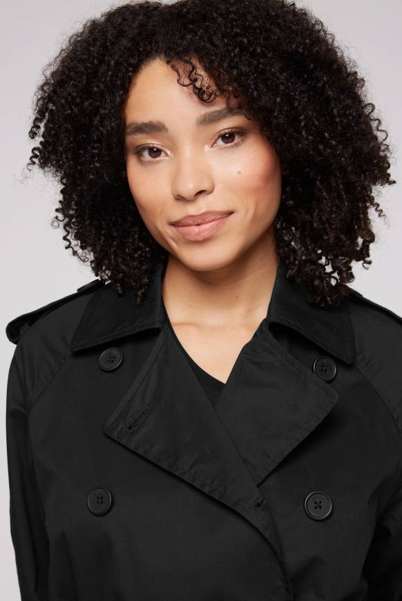 Soccx Trenchcoat Mit Bindegürtel Black