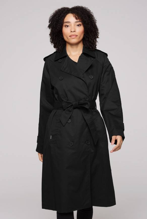 Soccx Trenchcoat mit Bindegürtel black