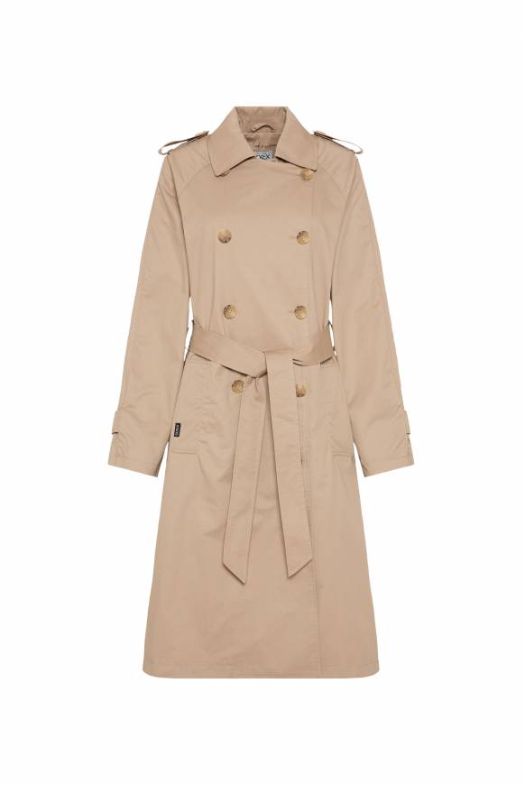 Soccx Trenchcoat Mit Bindegürtel Dark Stone Beige