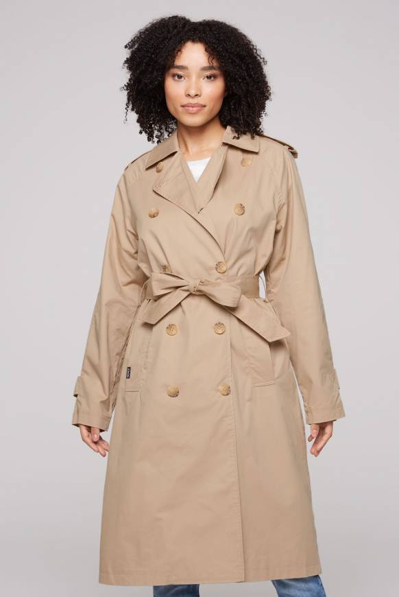 Soccx Trenchcoat Mit Bindegürtel Dark Stone Beige