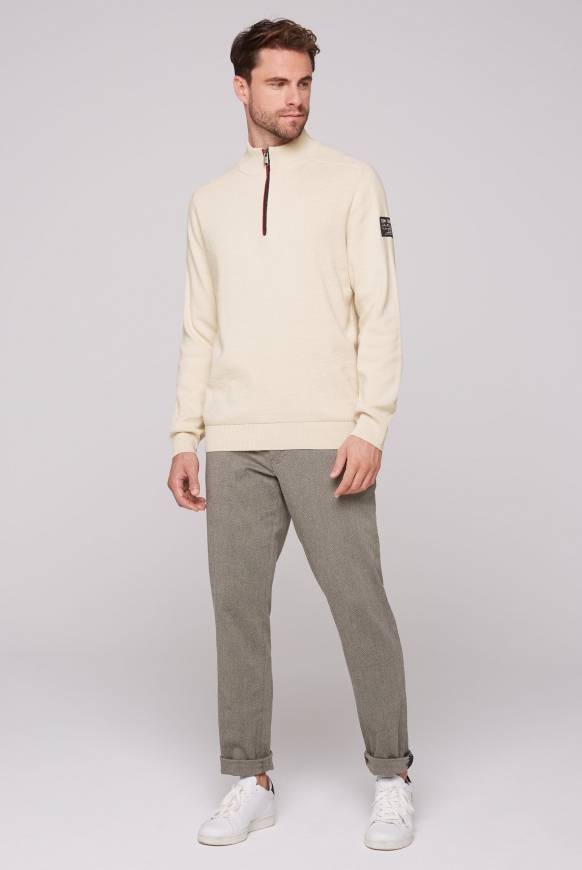 Soccx Troyer-Pullover Mit Zipper-Detail Ecru