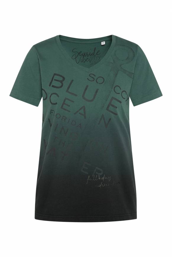 Soccx V-Shirt Dip Dye Mit Anker-Print Dark Green