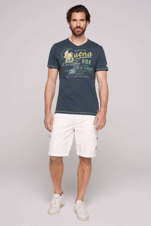 Soccx V-Shirt Mit Used-Optik Lazy Blue