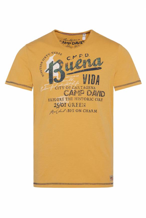 Soccx V-Shirt Mit Used-Optik Warm Sun