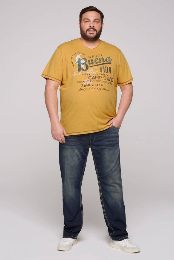 Soccx V-Shirt Mit Used-Optik Warm Sun