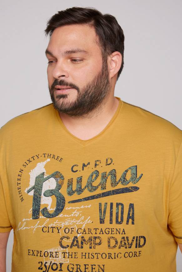 Soccx V-Shirt Mit Used-Optik Warm Sun