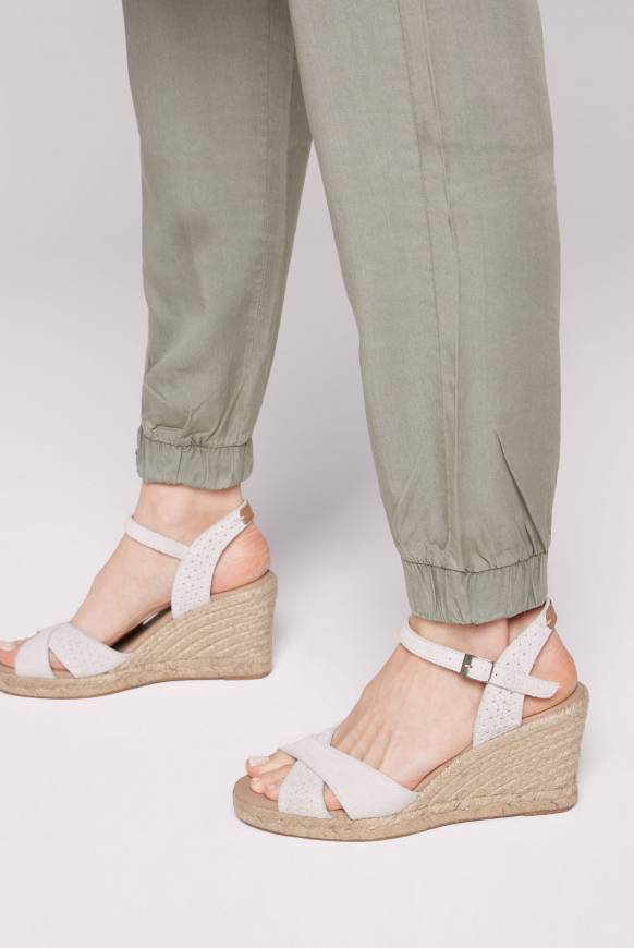 Soccx Veloursleder-Espadrille Mit Keilabsatz Ivory