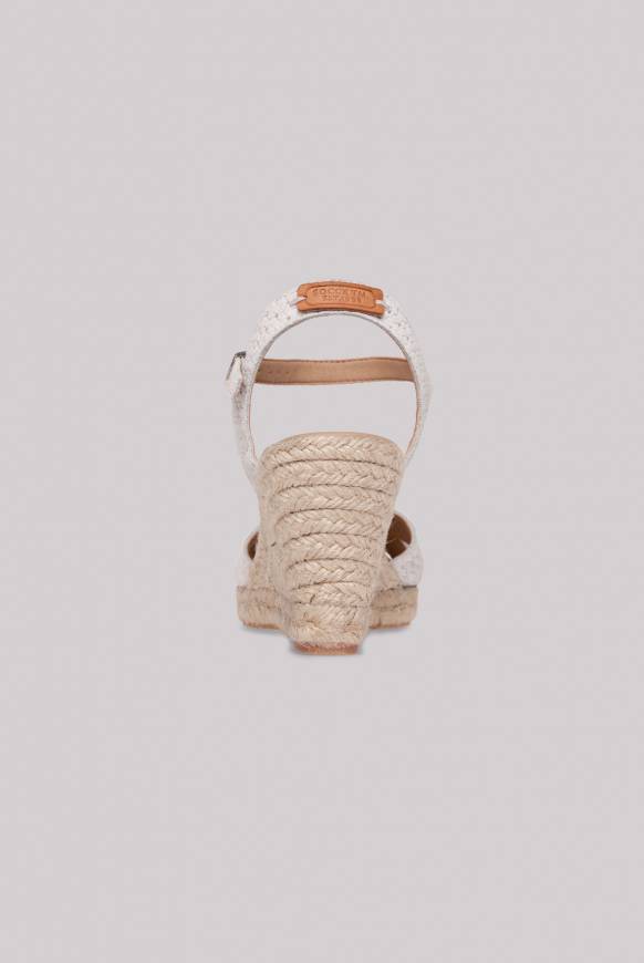 Soccx Veloursleder-Espadrille Mit Keilabsatz Ivory