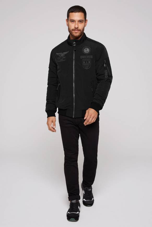 Soccx Wattierter Fliegerblouson Mit Patches Black
