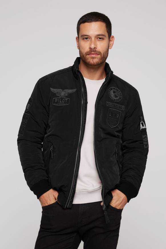 Soccx Wattierter Fliegerblouson mit Patches black