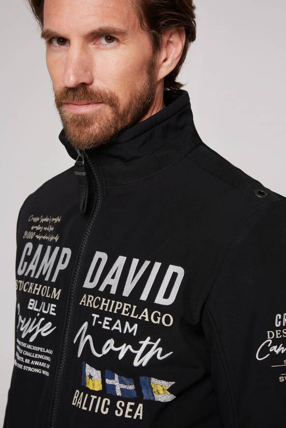 Soccx Softshelljacke Im Blouson-Stil Mit Artworks Black