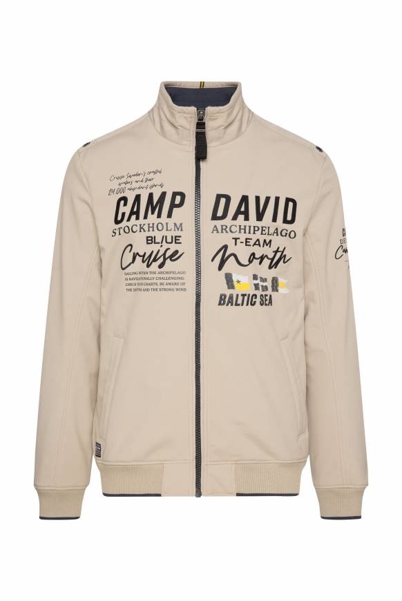 Soccx Softshelljacke Im Blouson-Stil Mit Artworks Neutral Beige